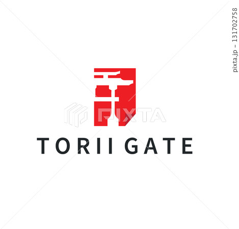 Torii gate logo design simple Japanese historical building with old and modern vintage concept as a symbol illustration template 131702758