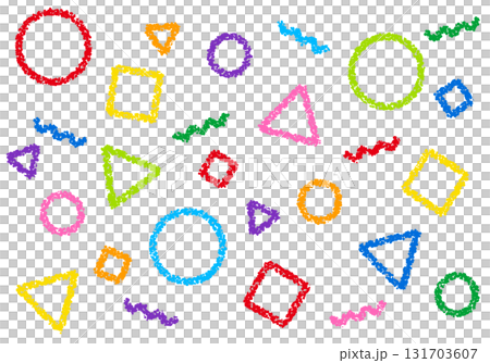 Crayon material: A pop background with geometric patterns 131703607