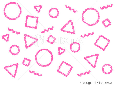 クレヨン素材　幾何学模様のポップな背景 131703608