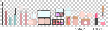 Flat cosmetics illustration set, hand-drawn Flat cosmetics illustration set, hand-drawn 131703969