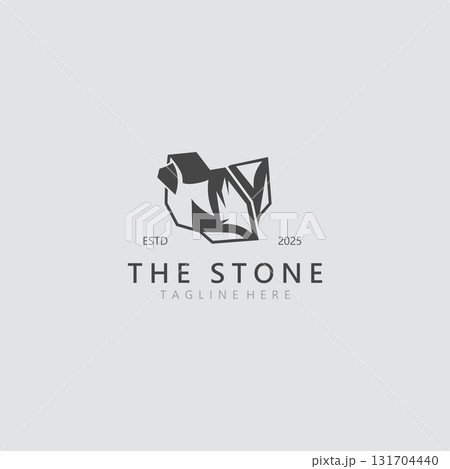 Stone logo template design simple elegant product brand natural element 131704440