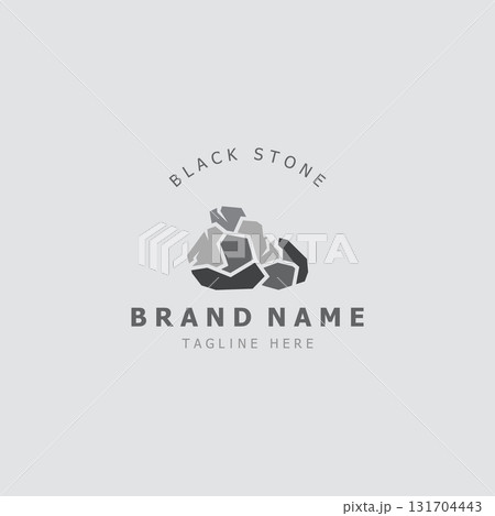Stone logo template design simple elegant product brand natural element 131704443
