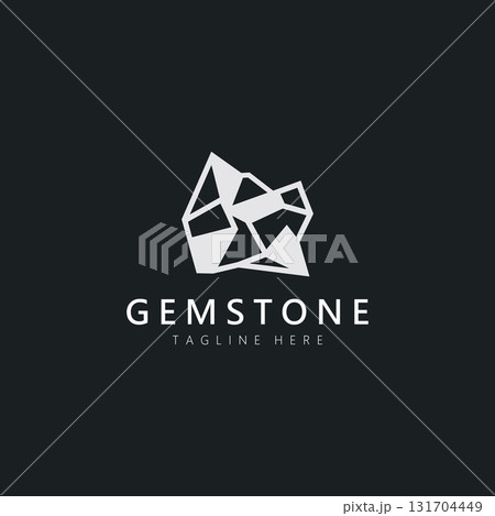 Gemstone logo design for jewelry Mineral pictogram collection emerald template Gemstone logo design for jewelry Mineral pictogram collection emerald template 131704449
