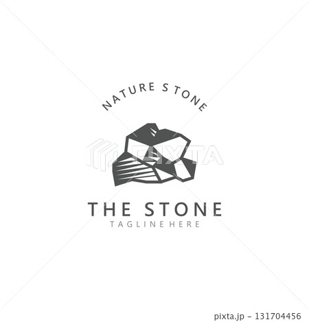Stone logo template design simple elegant product brand natural element 131704456