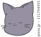 眠るかわいい黒猫のアイコンイラスト 131704491