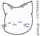 眠るかわいい白猫のアイコンイラスト 131704493