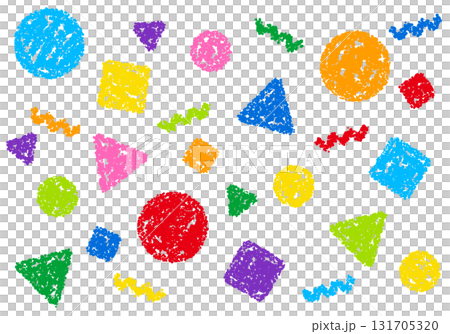 Crayon material: A pop background with geometric patterns Crayon material: A pop background with geometric patterns 131705320
