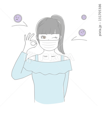 マスクをする女の子 131705386