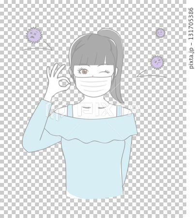 マスクをする女の子 131705386