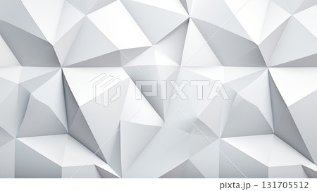 Abstract minimalist geometric triangle lowpoly mosaic pattern. White triangular abstract background. 131705512