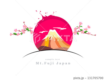 富士山と桜｜日本のイメージを描いたモダンアートシリーズ｜ようこそ日本へ 131705700