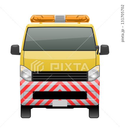 前方から見た車のイラスト(バンタイプの道路パトロールカー) 前方から見た車のイラスト(バンタイプの道路パトロールカー) 131705702