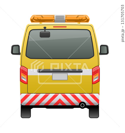 後方から見た車のイラスト(バンタイプの道路パトロールカー) 後方から見た車のイラスト(バンタイプの道路パトロールカー) 131705703
