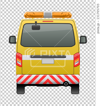 後方から見た車のイラスト(バンタイプの道路パトロールカー) 後方から見た車のイラスト(バンタイプの道路パトロールカー) 131705703