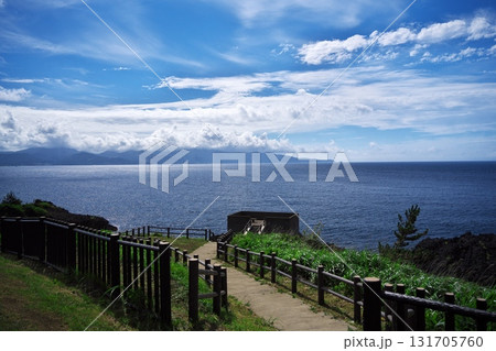 夏の津軽半島 鋳釜崎キャンプ場から展望台への遊歩道 夏の津軽半島 鋳釜崎キャンプ場から展望台への遊歩道 131705760