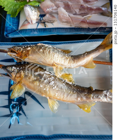 初夏の味覚「鮎料理」鮎の塩焼き 131706140