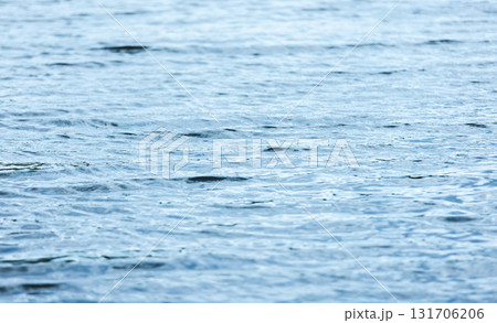Blue water surface with ripple pattern, natural photo background 131706206