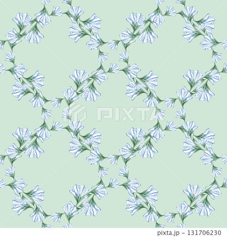 Watercolor seamless pattern. Moon, flowers, leaves, magic. White background. Hand drawn 131706230