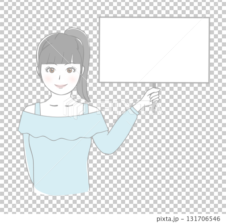 ボードを持っている女の子 131706546