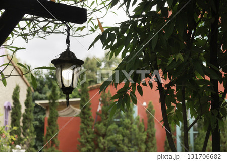 Exterior and interior of cafe restaurant 131706682