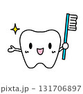 歯ブラシと歯の可愛いイラスト 131706897