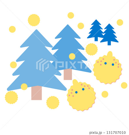 スギ花粉が飛散しているイメージイラスト 131707010