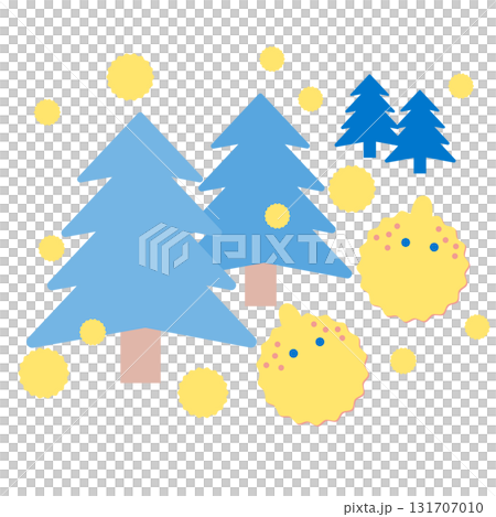 スギ花粉が飛散しているイメージイラスト 131707010