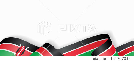 Kenyan flag stylized wavy ribbon abstract background. Vector illustration. Kenyan flag stylized wavy ribbon abstract background. Vector illustration. 131707035