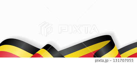 Belgian flag stylized wavy ribbon abstract background. Vector illustration. 131707055