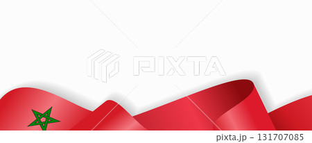 Moroccan flag stylized wavy ribbon abstract background. Vector illustration. Moroccan flag stylized wavy ribbon abstract background. Vector illustration. 131707085