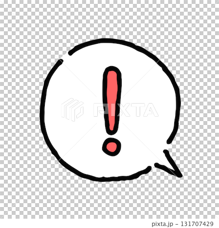 Surprise (exclamation mark/!) - Hand-drawn - White background speech bubble Surprise (exclamation mark/!) - Hand-drawn - White background speech bubble 131707429