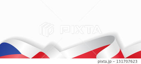 Czech flag stylized wavy ribbon abstract background. Vector illustration. Czech flag stylized wavy ribbon abstract background. Vector illustration. 131707623