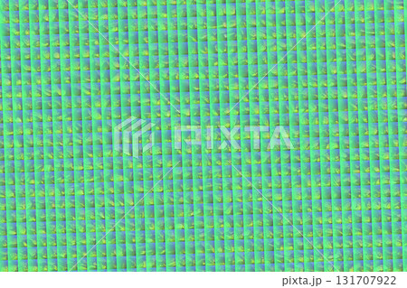 Green futuristic square rectangle patterns.Outer ornament 131707922
