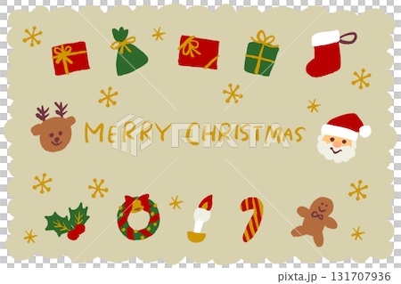 有趣的聖誕插圖集，包括手繪聖誕老人、馴鹿、雪人、禮物等 131707936