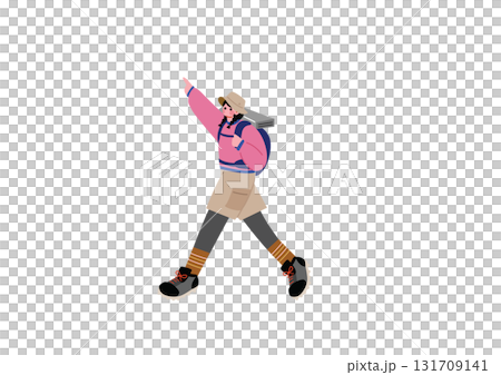 登山を楽しむ女性 131709141