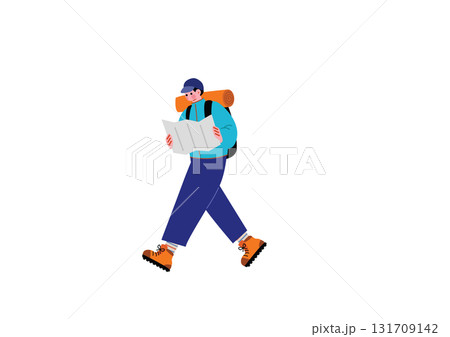 地図を確かめる男性 地図を確かめる男性 131709142