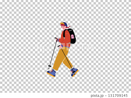 登山を楽しむ女性 131709145