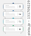 Business presentation timeline infographic with 4 process steps. 131709229