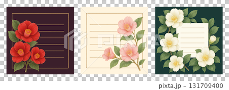 Seasonal Flowers September to December Camellia Flower Design Card 131709400