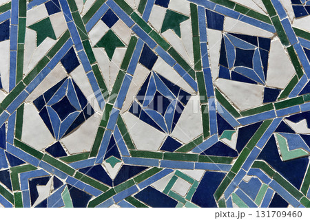 Moroccan Islamic mosaic tiles in Fes, Morocco 131709460