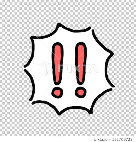 Surprise (double exclamation mark/!!) - Hand-drawn - White background speech bubble 131709722