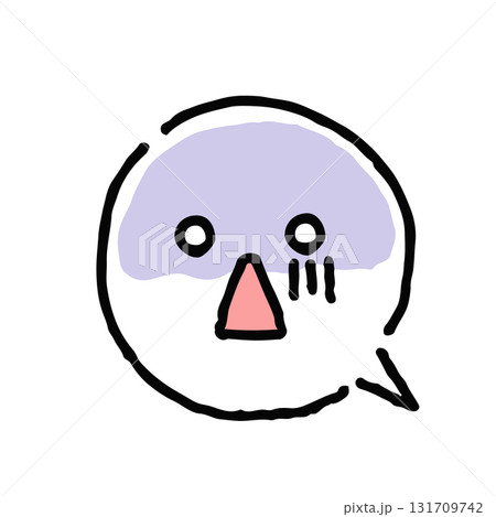ショックを受けて青ざめている顔・手描き・白地ふきだし ショックを受けて青ざめている顔・手描き・白地ふきだし 131709742
