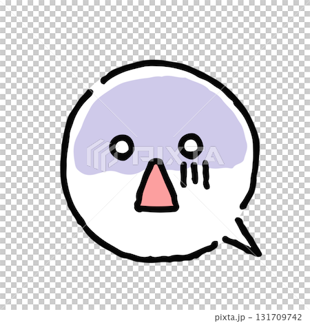 ショックを受けて青ざめている顔・手描き・白地ふきだし ショックを受けて青ざめている顔・手描き・白地ふきだし 131709742