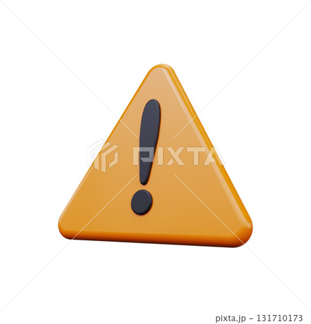 3d yellow warning sign 131710173