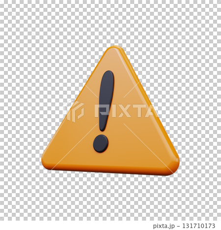3d yellow warning sign 131710173