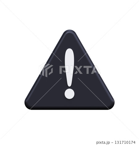 Black 3d symbol with warning sign 131710174