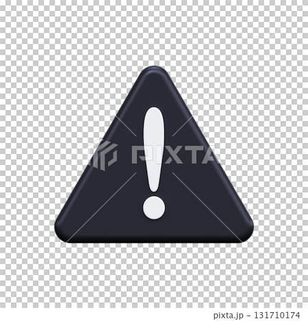 Black 3d symbol with warning sign 131710174