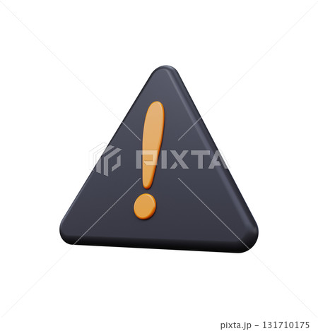 3D black symbol warning of danger 3D black symbol warning of danger 131710175