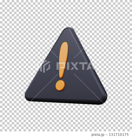 3D black symbol warning of danger 131710175