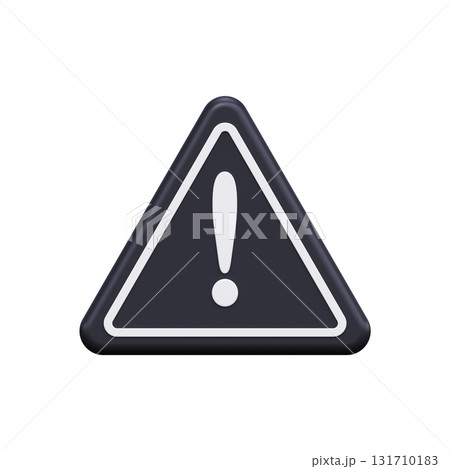 Black danger warning sign with exclamation mark 131710183